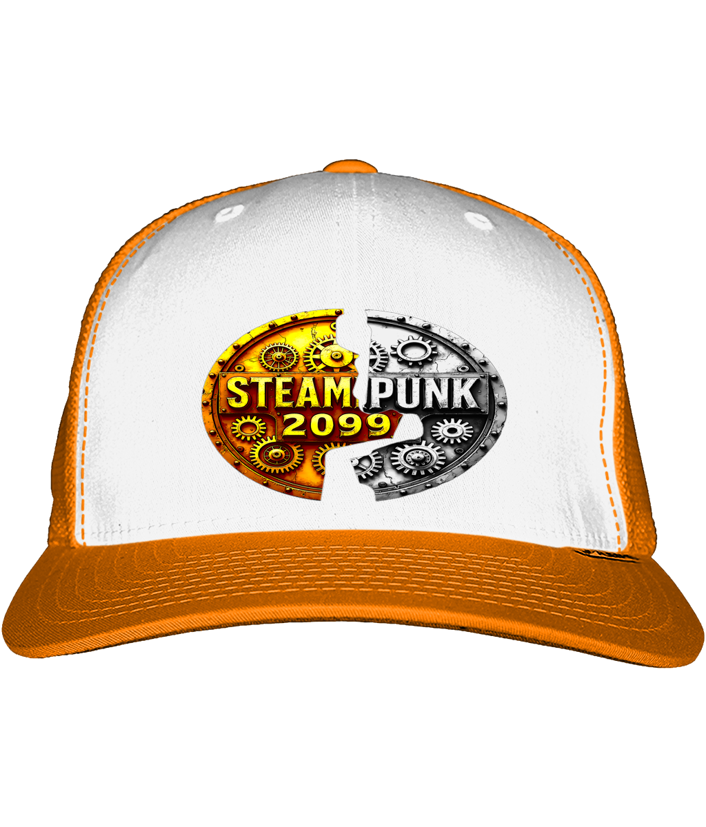 Snapback Trucker Cap #001 Steampunk 2099- silver/gold logo