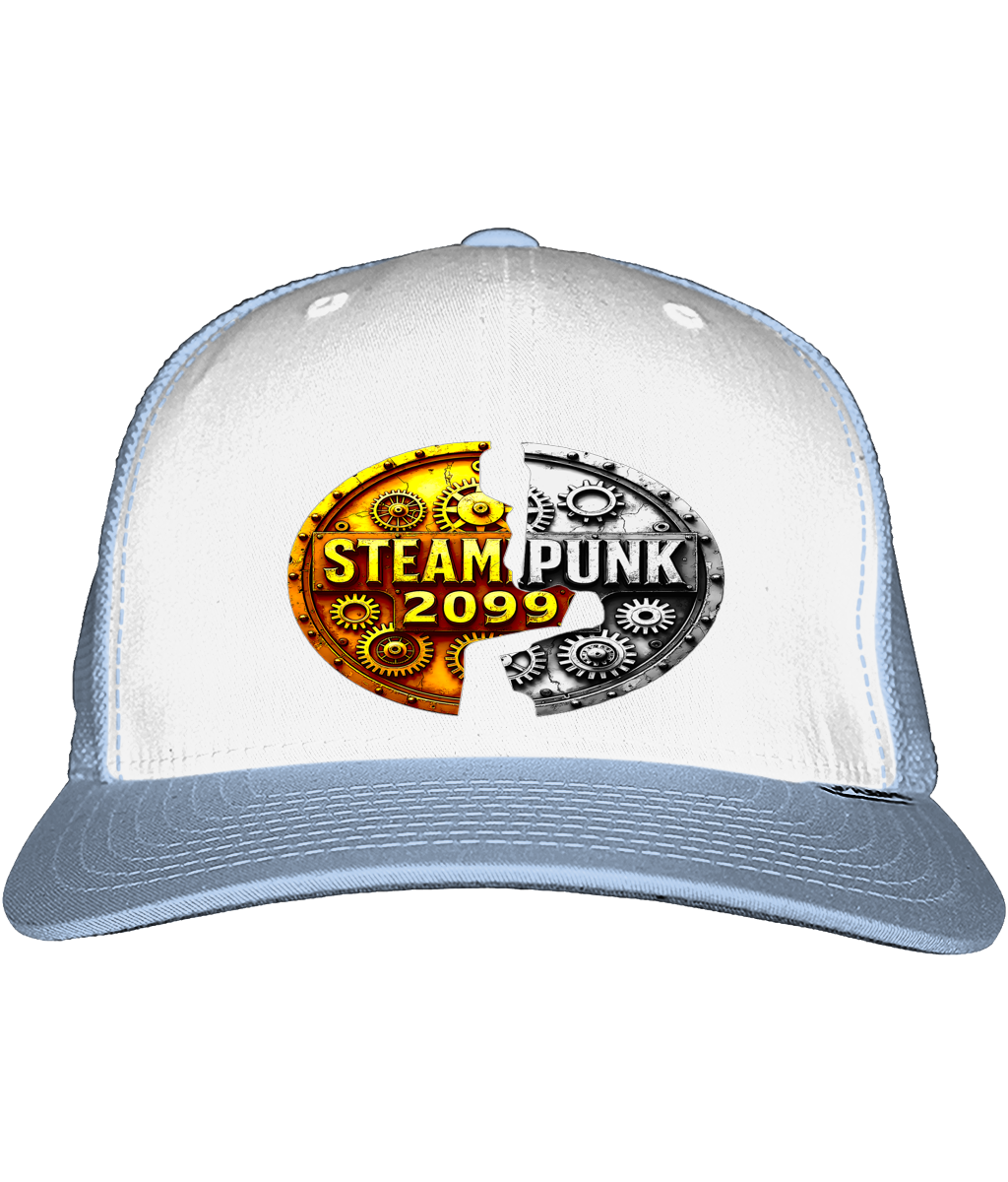 Snapback Trucker Cap #001 Steampunk 2099- silver/gold logo