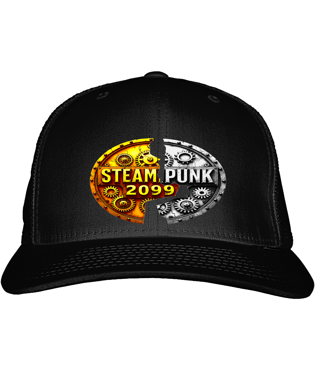 Snapback Trucker Cap #001 Steampunk 2099- silver/gold logo