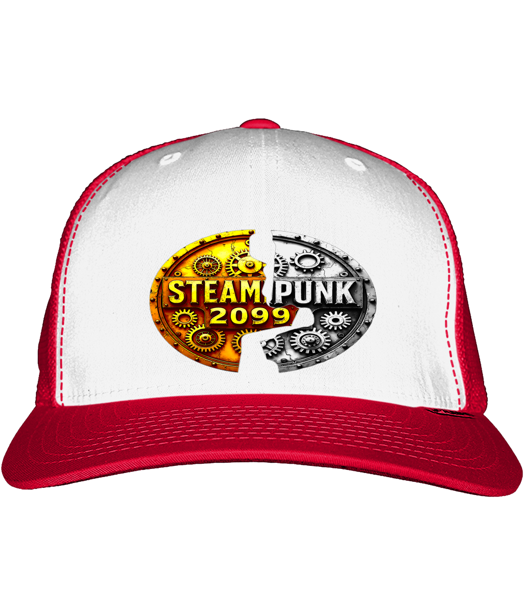 Snapback Trucker Cap #001 Steampunk 2099- silver/gold logo