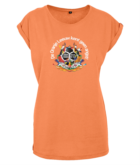 T-shirt Ladies-De Oranje Leeuw kent geen angst-European Soccer-2024