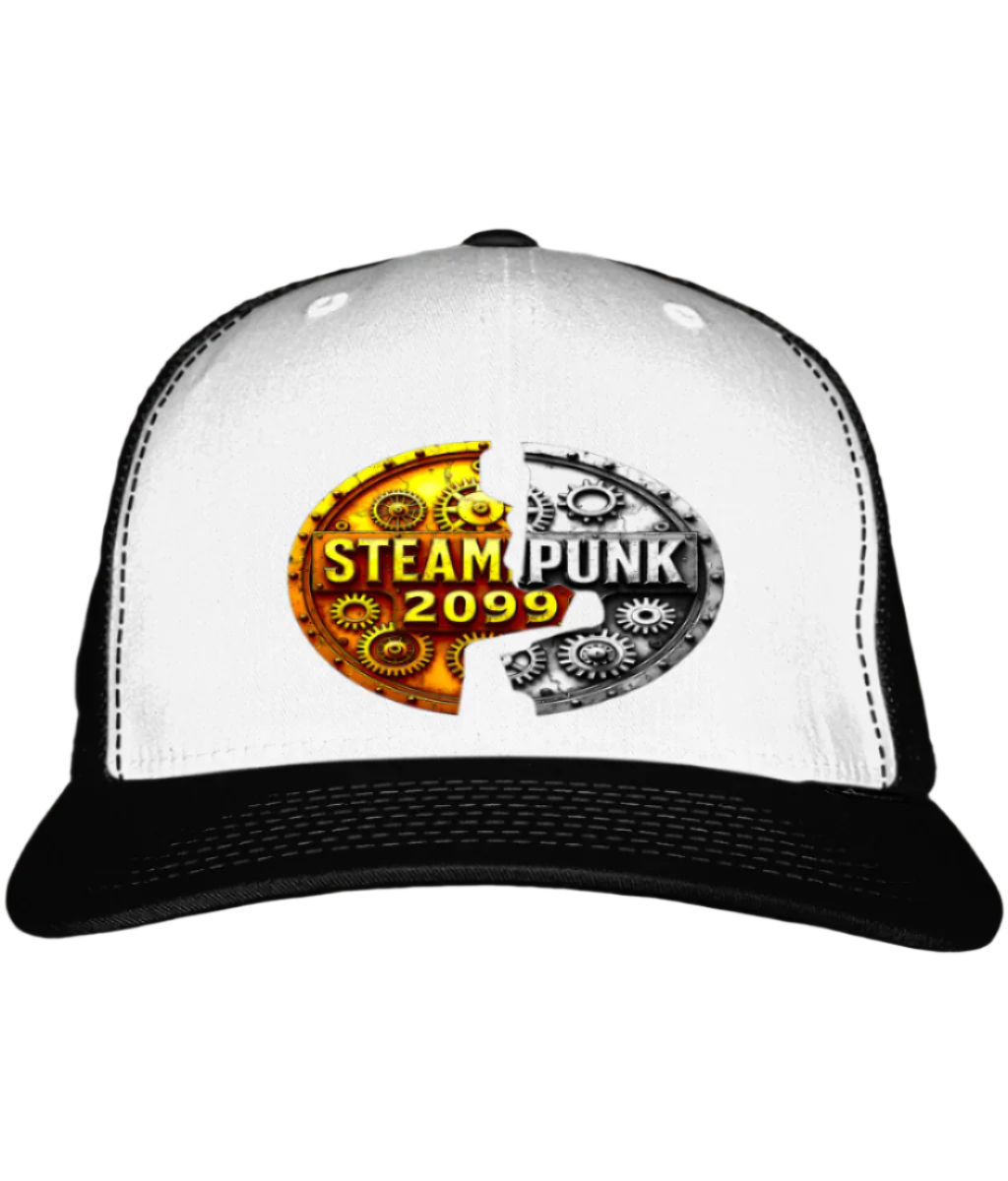 Snapback Trucker Cap #001 Steampunk 2099- silver/gold logo